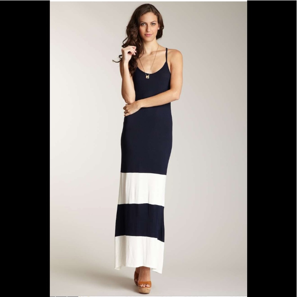 NWT Loveappella Colorblock Maxi Navy White Dress S